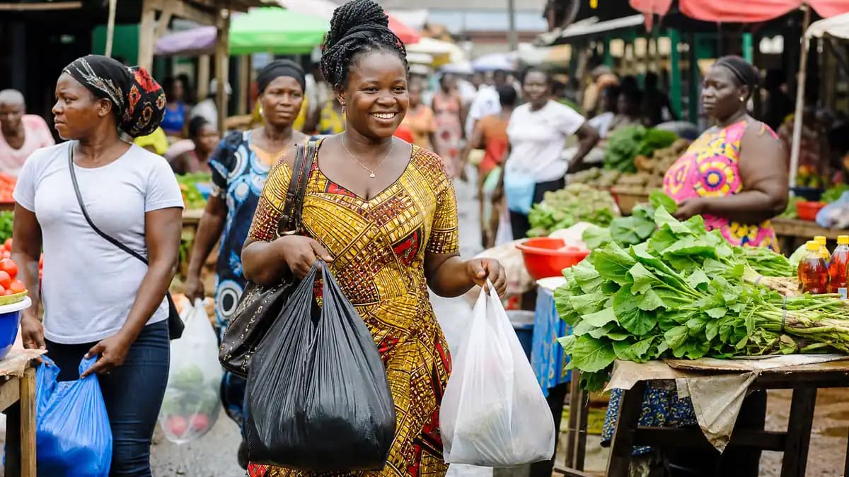 Market day energy — shopping Liberian essentials